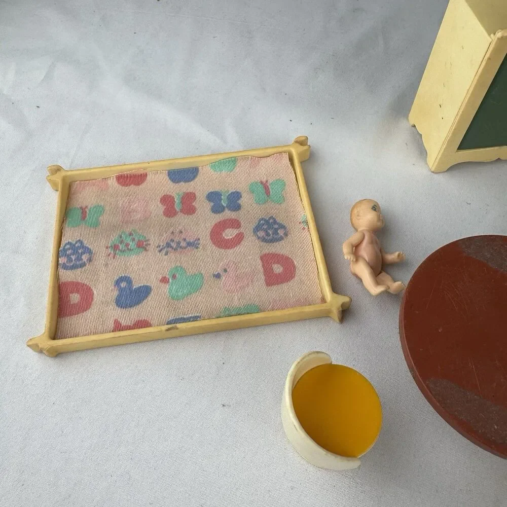 Fisher Price Vintage FP Lot w Secretary Rollaway Desk & Chair Dressers Table